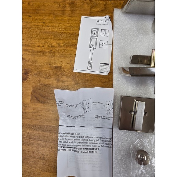 Brushed Nickel Entry Door Handle Lock Set with Deadbolt Keyed Entry Brand New - Picture 11 of 13